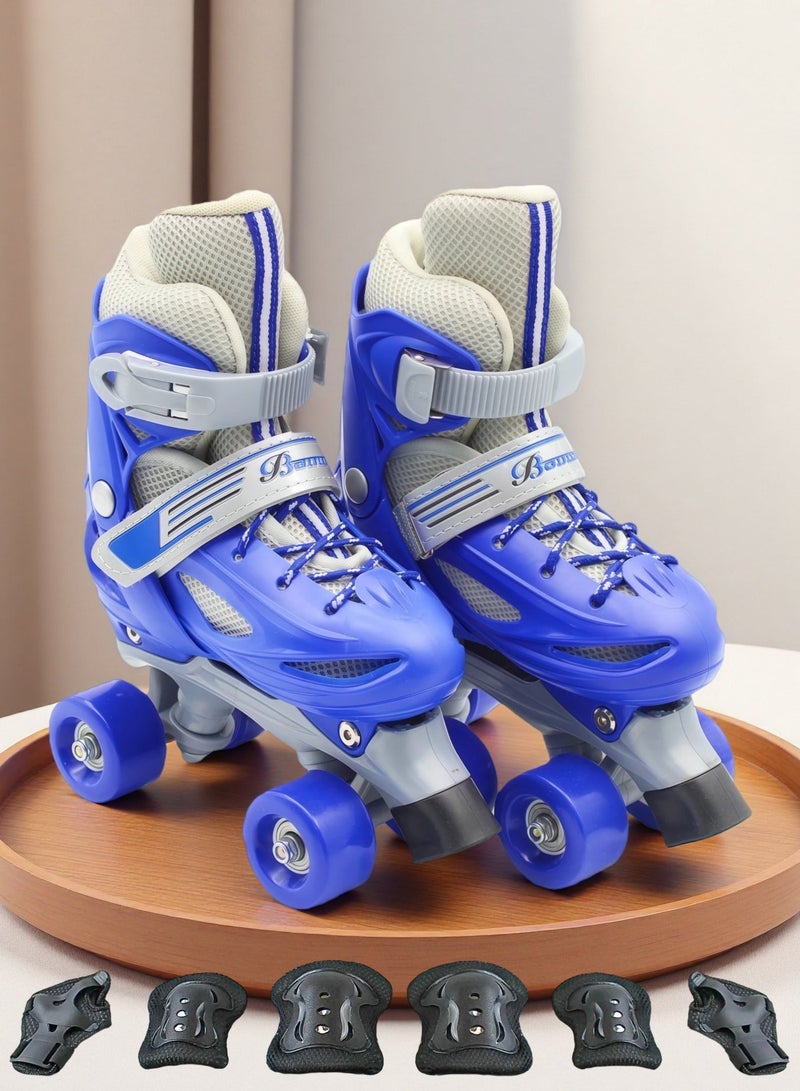 إيزي فيتشور زلاجات إيزي فيوتشر للأطفال، قابلة للتعديل، صفان من العجلات، 4 عجلات، مناسبة للأولاد والبنات، للاستخدام الداخلي والخارجي، تتضمن معدات الحماية، 3 ألوان، 4 مقاسات للاختيار من بينها، رقم 1302P - Image 1